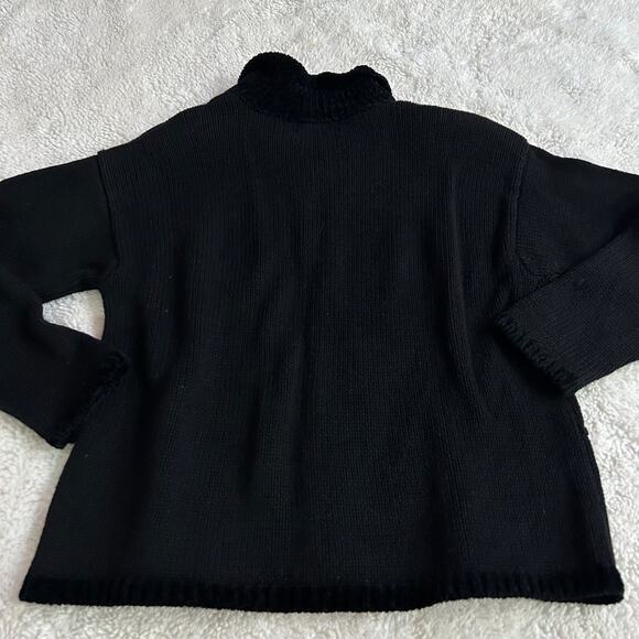 Vtg Croft Barrow Hand Knitted Sz M Christmas Holiday Embroidered Sweater Cotton - Picture 4 of 5